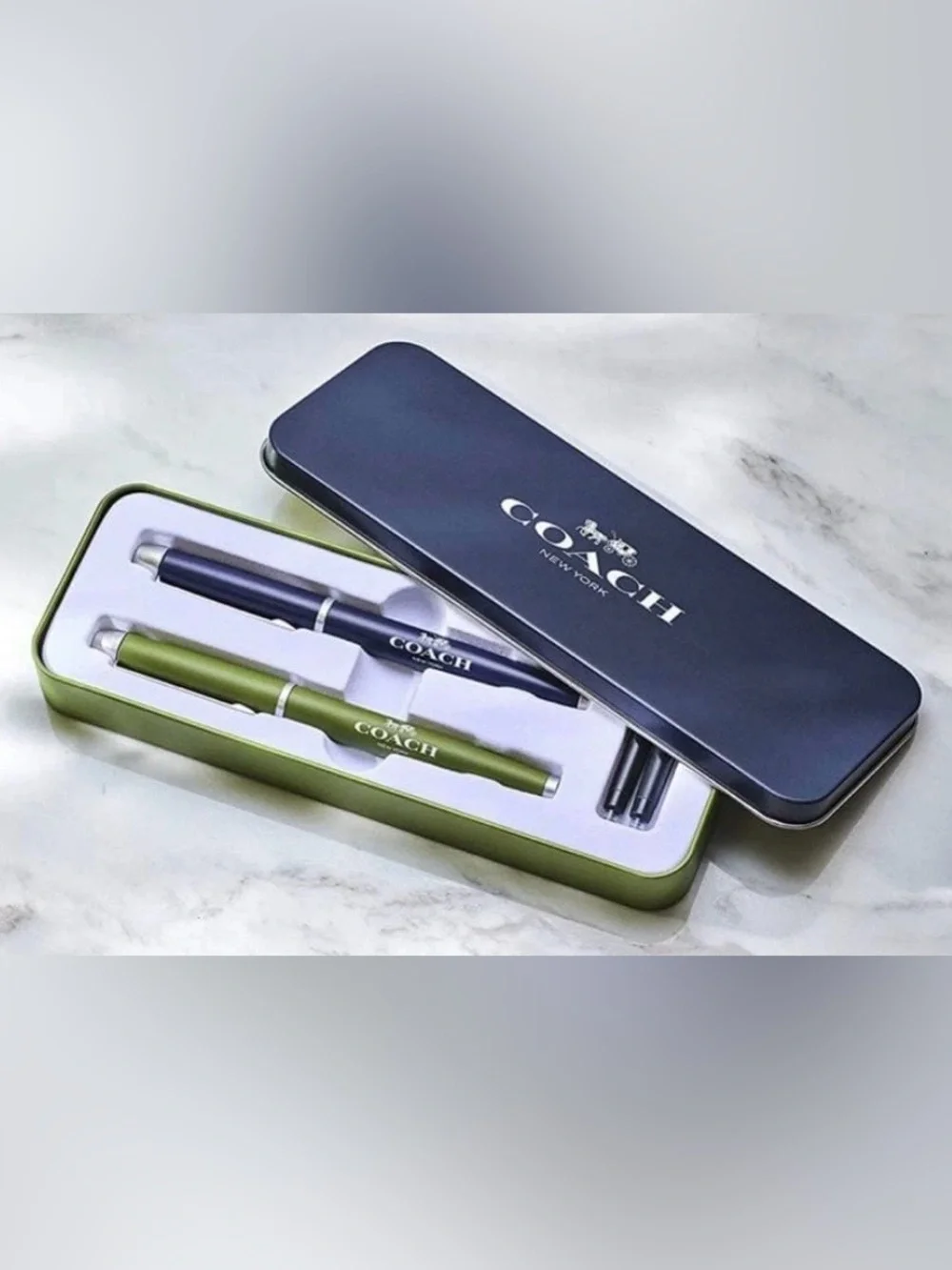 COACH Executive Pen Set in Gift Tin - Fountain Pen & Ballpoint Pen - Picture 3 of 5